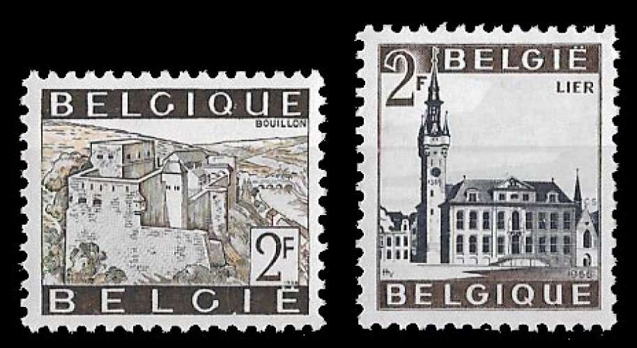 Belgique - Y&T 1397 - 1398 ** Villes touristiques - année 1966 