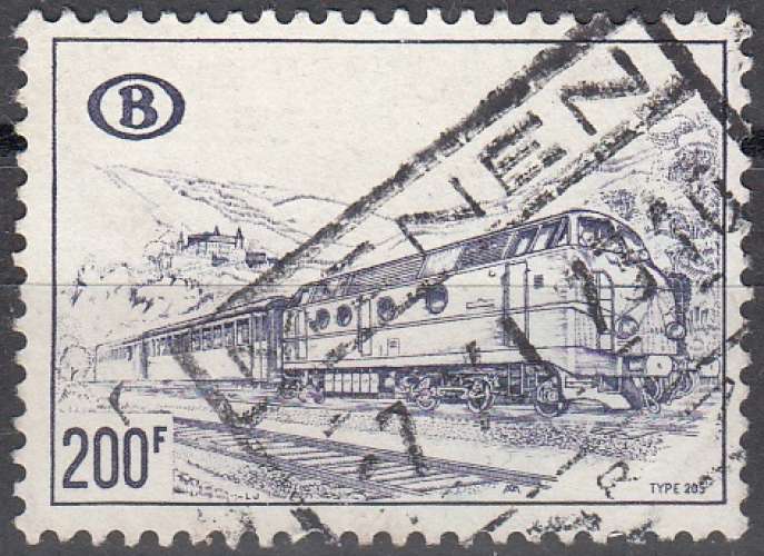  Belgique 1968 COB Colis Postaux 396 Cote (2016) 0.50 Euro Locomotive diesel Cachet rond 