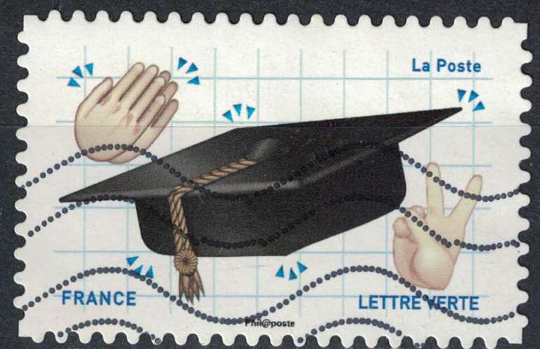 France 2018 Oblitéré Used Emoji Les Messagers de vos Émotions Bravo pour un Diplôme Y&T 1560