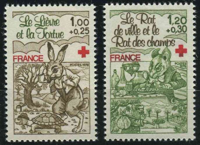 FRANCE 1979 NEUF** MNH N° 2024 2025 Croix-Rouge