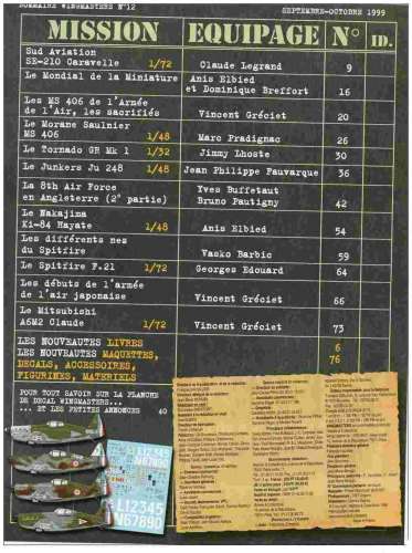 Magazine Wing Masters N°12 Septembre-Octobre 1999 Aviation-Histoire-Maquette