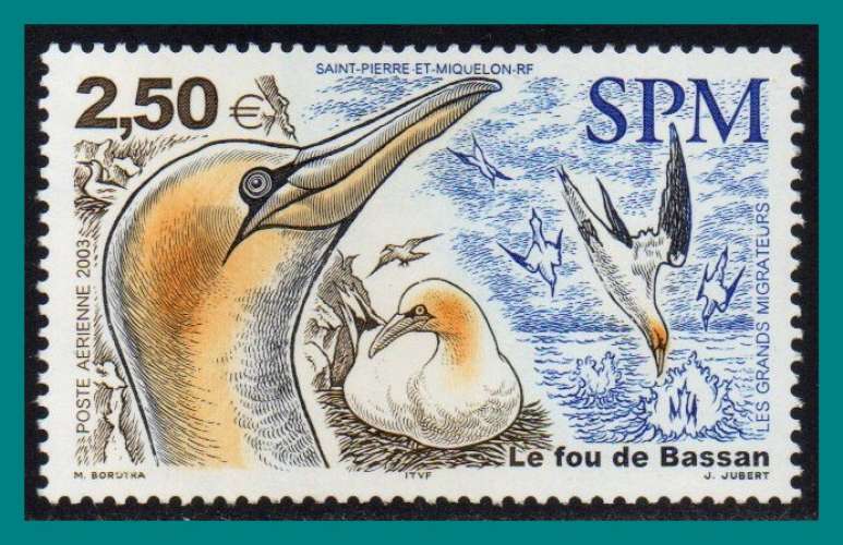 Saint Pierre et Miquelon N° PA 83 ** MNH (cote X; sous faciale 2,50€)  oiseau