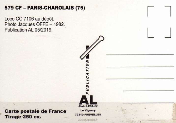 AL 0579 - Loco CC 7106 au dépôt - PARIS CHAROLAIS - SNCF