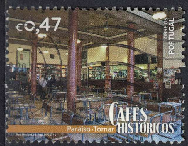 Portugal 2016 Oblitéré Used Cafés Históricos Cafés Historiques Paraíso Tomar SU