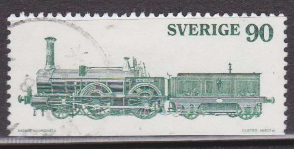 Suède 1975 YT 894 Obl Locomotive Prince August