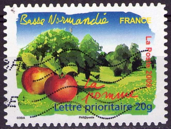 France - 2009 - Y&T n° AA 299 - Obl. - La Pomme - Flore des régions - Basse Normandie