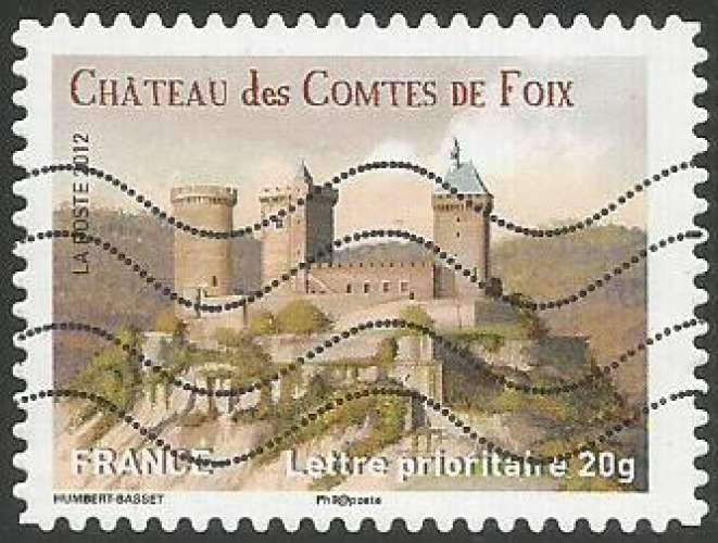 France - 2012 - Y&T n° AA 715 - Obl. - Château des Comtes de Foix - Ariège - Pyrénées