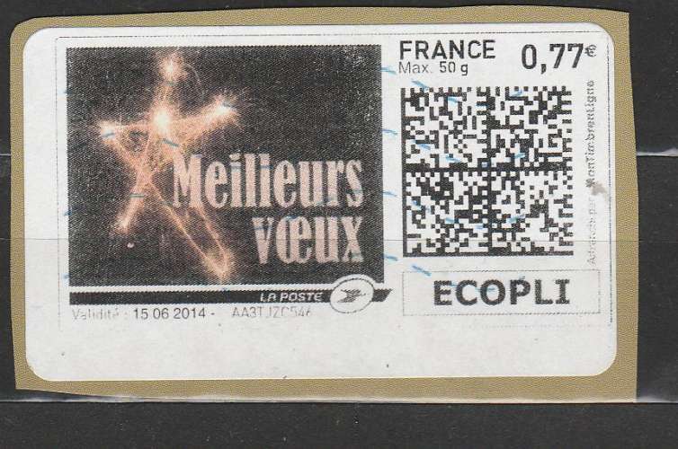 France mon Timbreenligne  Meilleurs voeux 2012  Ecopli