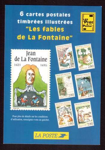 France 1995 entier postal Y&T 2961-CP1 (o) le corbeau et le renard 2,80  sur CP La Poste 