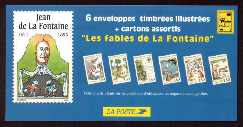 France 1995 entier postal Y&T 2961-E1 (o) le corbeau et e renard  2,80  sur lettre