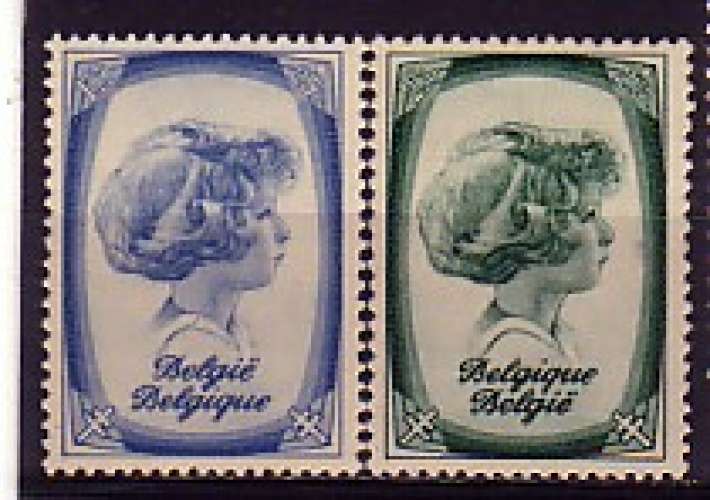 Belgique 1938  2 timbres N*