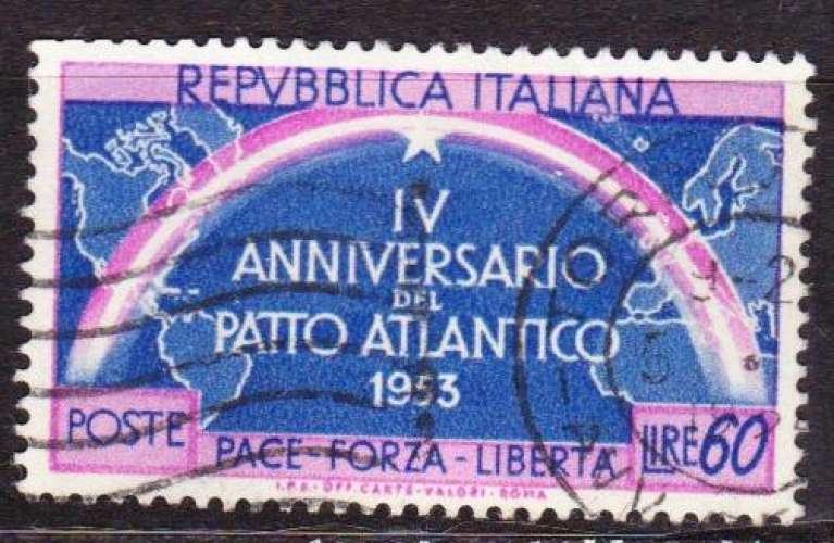 Italie 1953 YT 661 Obl 4ieme anniversaire OTAN NATO