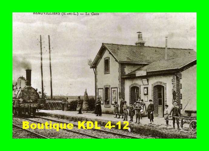 AL REP 37 - Train arrivant en gare - BEAUVILLIERS - Eure et Loir 28 - PO - REPRODUCTION