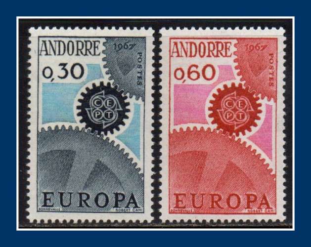 Andorre  N° 179 180 ** (cote 25 €) Europa 1967