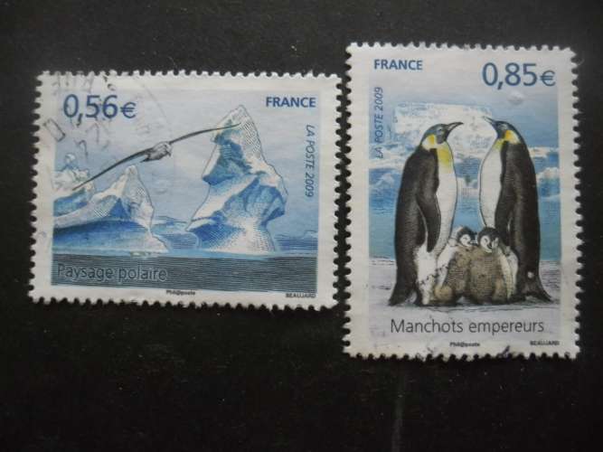 FRANCE N°4350 et 4351 Protection des zones polaires oblitérés