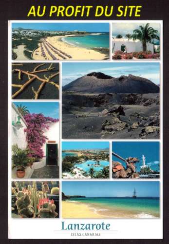 Au profit du site Espagne Cpm Isla Canarias Lanzarote jardin de cactus, volcan del Cuervo, playa...