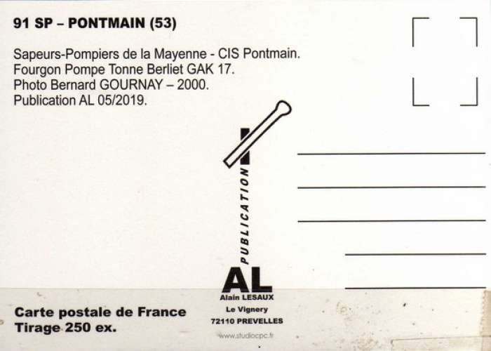 AL SP 091 - Fourgon Pompe Tonne - Berliet GAK - PONTMAIN - Mayenne