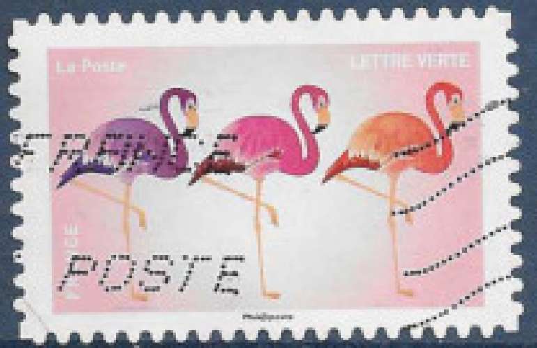 FRANCE 2018 : yt 1567 Oblitéré/Used # Les messagers de vos émotions - Oiseaux - Flamants roses