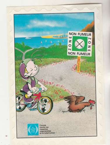  vignette autcollante Comité contre les maladies respiratoires  1993 /94 vélo