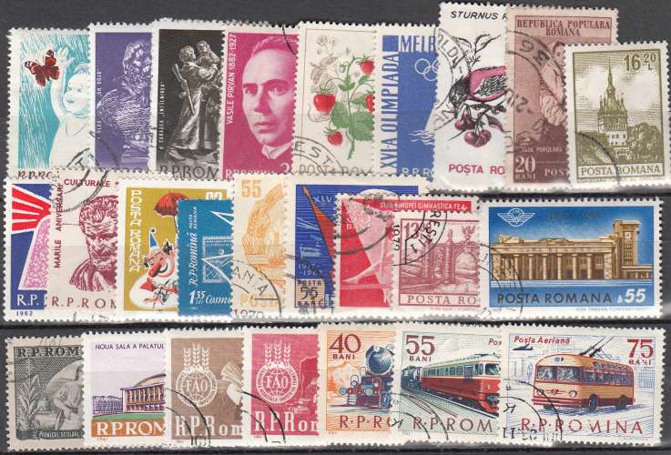 Roumanie  petit lot de 25 timbres oblitérés