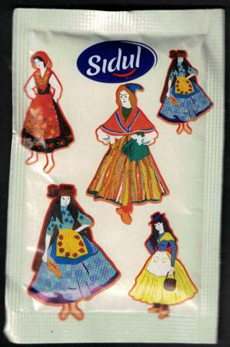 Portugal Sachet Sucre Sugar Sidul Cheesecake de Yaourt et Costumes Féminins Traditionnels