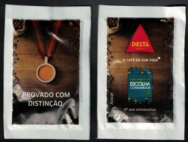 Portugal Sachet Sucre Sugar Delta Le Café de Votre Vie Escolha Consumidor Choix du Consommateur