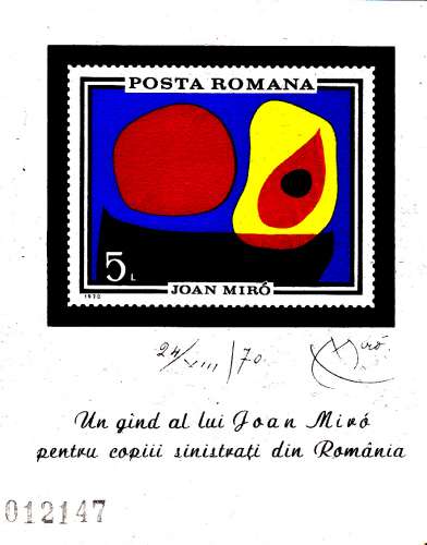 Roumanie Bf 81 Oeuvre de Miro 