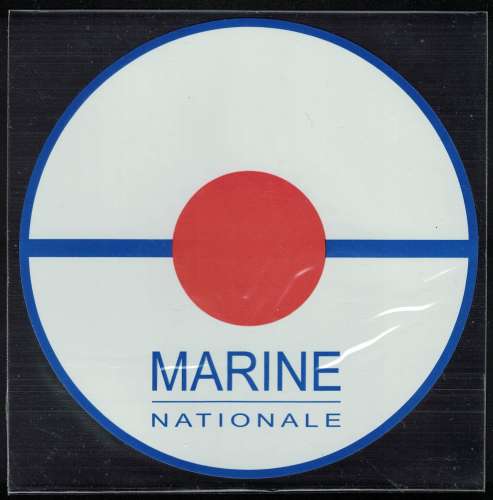 France Autocollant rond Pompon rouge Marine Nationale