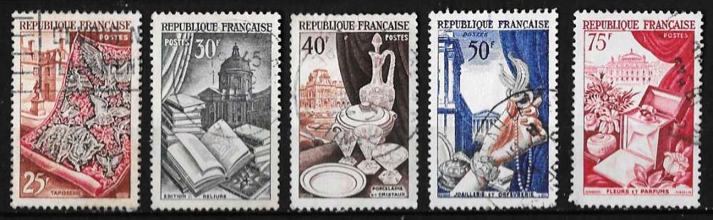 France - Y&T 970 à 974 (o) - Productions de luxe - année 1954