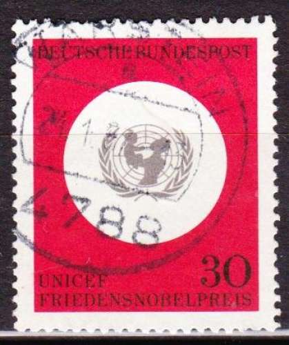 Allemagne 1966 YT 384 Obl UNICEF Prix Nobel Paix