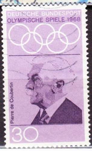 Allemagne 1968 YT 428 Obl Jeux Olympiques Mexico Baron Pierre de Coubertin
