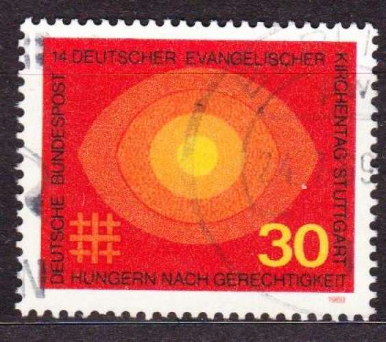 Allemagne 1969 YT 458 Obl 14ième journée église évangélique