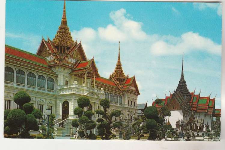 Thaîlande Crabe YT 877 sur Cpm Bangkok Royal Chakri Hôtel