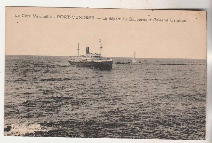 cpa  66 Port-Vendres Le départ du Gouverneur Général Cambon