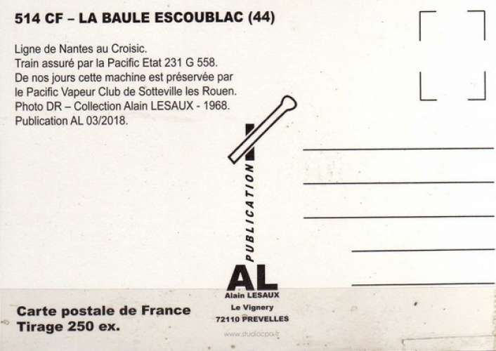 AL 514 - Train - Loco 231 G 358 en gare - LA BAULE ESCOUBLAC - Loire Atlantique - SNCF