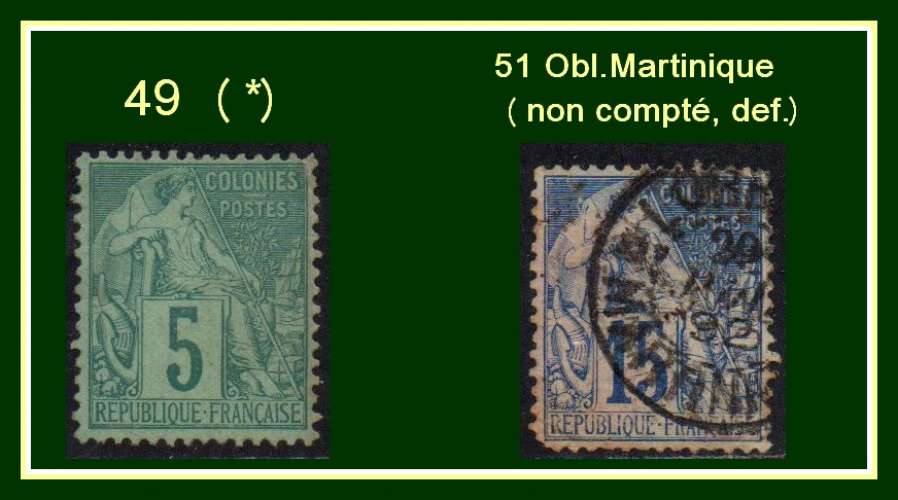Colonie N° 49 (*) NSG (cote 7 €) voilier