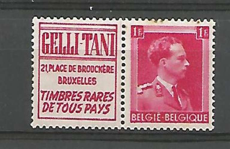 Belgique - 1941 - Gelli Tani Timbres Rares - Pub 148 - Neuf **