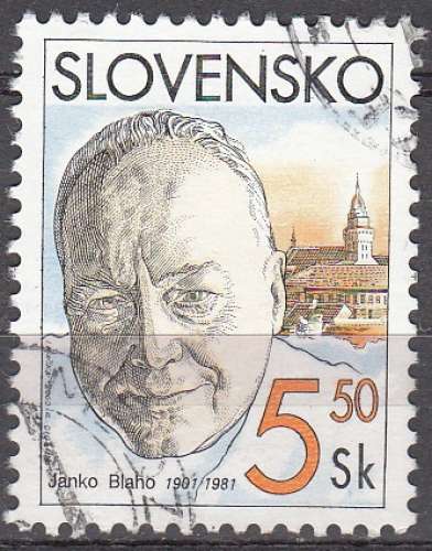 Slovensko 2001 Michel 386 O Cote (2009) 0.30 Euro Janko Blaho Cachet rond