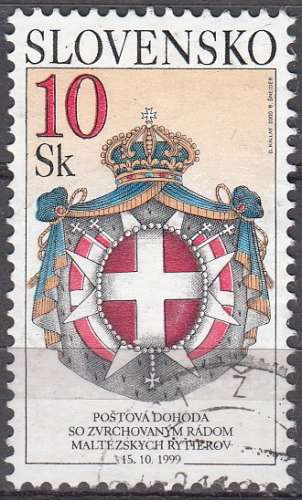 Slovensko 2000 Michel 380 O Cote (2009) 0.50 Euro Armoirie de l'Ordre de Malte Cachet rond