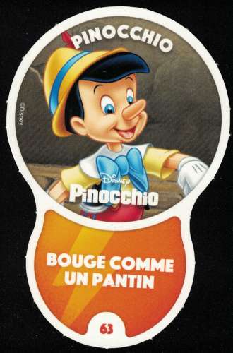 Carte à collectionner Disney Auchan Les Défis Challenge Pinocchio 63 / 96