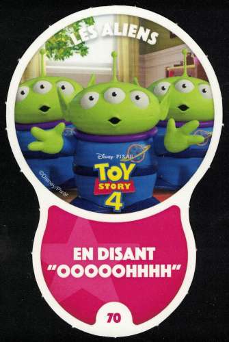 Carte à collectionner Disney Auchan Les Défis Effet Les Aliens 70 / 96