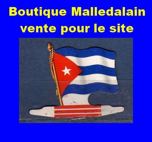 Drapeau métallique des Biscuits l'Alsacienne - Cuba