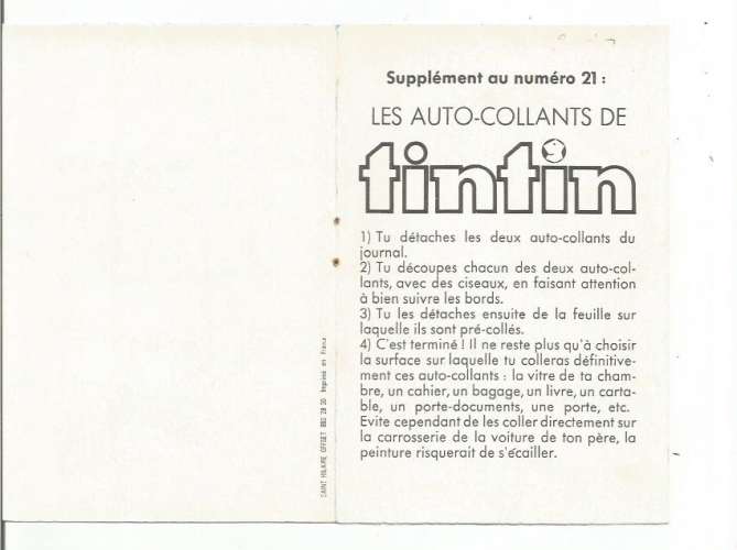 tintin auto-collant