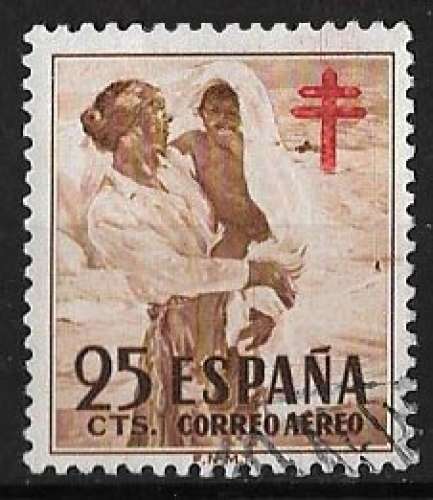 Espagne 1951 - Y&T 249 (o) PA - Contre la tuberculose