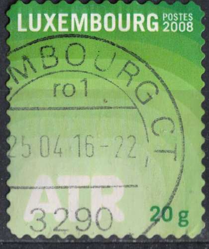 Luxembourg 2008 Oblitéré Used Postocollant Tarif ATR vert SU