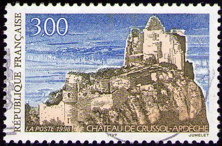 France - 1998 - Y&T n° 3169 - Obl. - Le Château de Crussol (Ardèche) - Tourisme