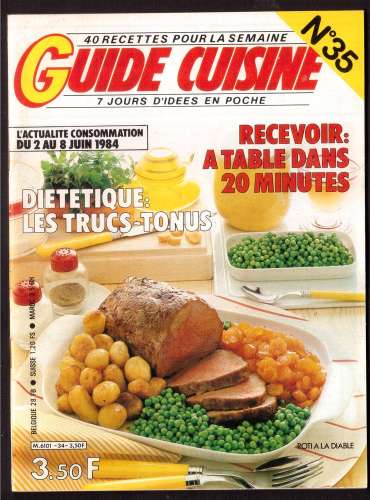 1984 Guide cuisine 40 recettes pour la semaine n° 35