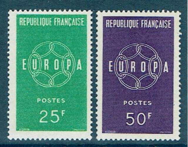FRANCE 1959 - YT 1218 1219 ** MNH SÉRIE COMPLÈTE.
