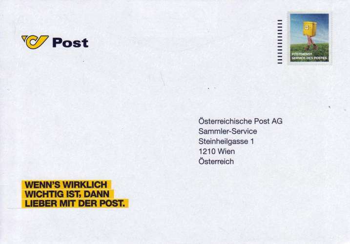 Autriche 2019 Entier postal avec timbre au thème boîte aux lettres émis par Österreichische Post AG