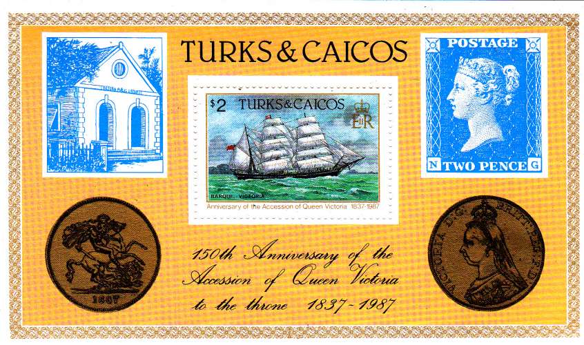 Turks et Caiques Bf 69 150e anniversaire de l´accession au trone de la Reine Victoria